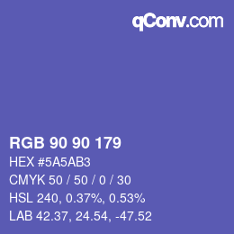 Color code: RGB 90 90 179 | qconv.com