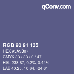 Código de color: RGB 90 91 135 | qconv.com