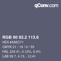 カラーコード: RGB 90 92.2 113.6 | qconv.com