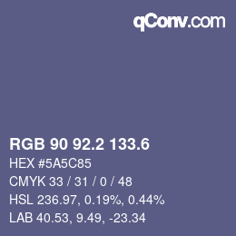 カラーコード: RGB 90 92.2 133.6 | qconv.com