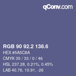 カラーコード: RGB 90 92.2 138.6 | qconv.com