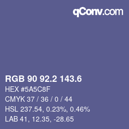 カラーコード: RGB 90 92.2 143.6 | qconv.com