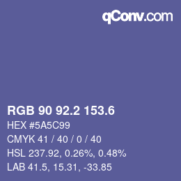 カラーコード: RGB 90 92.2 153.6 | qconv.com