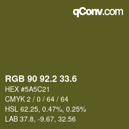 カラーコード: RGB 90 92.2 33.6 | qconv.com