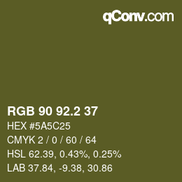 カラーコード: RGB 90 92.2 37 | qconv.com