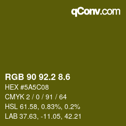 カラーコード: RGB 90 92.2 8.6 | qconv.com
