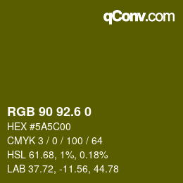 カラーコード: RGB 90 92.6 0 | qconv.com