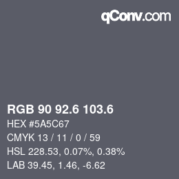 カラーコード: RGB 90 92.6 103.6 | qconv.com