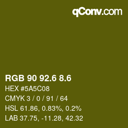 カラーコード: RGB 90 92.6 8.6 | qconv.com