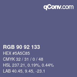 Color code: RGB 90 92 133 | qconv.com