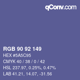 Color code: RGB 90 92 149 | qconv.com