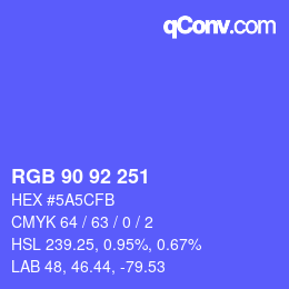 Color code: RGB 90 92 251 | qconv.com
