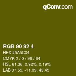 颜色代码: RGB 90 92 4 | qconv.com