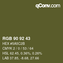 カラーコード: RGB 90 92 43 | qconv.com