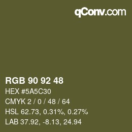 カラーコード: RGB 90 92 48 | qconv.com
