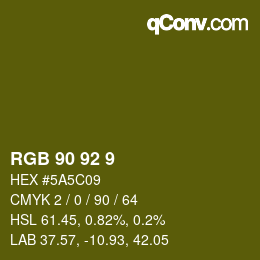 カラーコード: RGB 90 92 9 | qconv.com