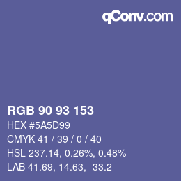 颜色代码: RGB 90 93 153 | qconv.com