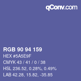 Code couleur: RGB 90 94 159 | qconv.com