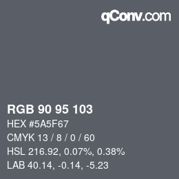Color code: RGB 90 95 103 | qconv.com