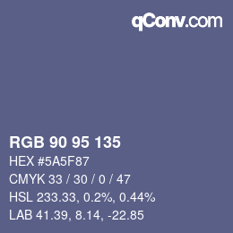 Farbcode: RGB 90 95 135 | qconv.com