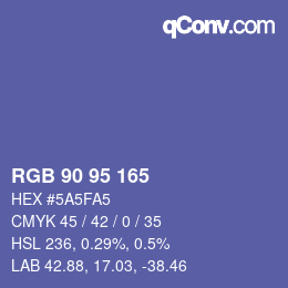 颜色代码: RGB 90 95 165 | qconv.com
