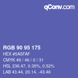 Código de color: RGB 90 95 175 | qconv.com