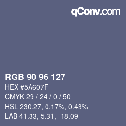 Código de color: RGB 90 96 127 | qconv.com