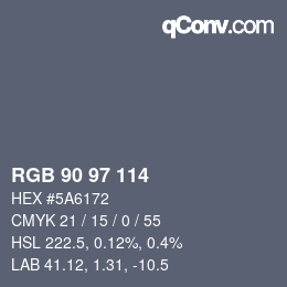 Farbcode: RGB 90 97 114 | qconv.com