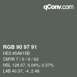 Code couleur: RGB 90 97 91 | qconv.com