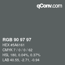 Color code: RGB 90 97 97 | qconv.com