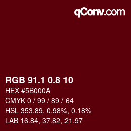 Color code: RGB 91.1 0.8 10 | qconv.com