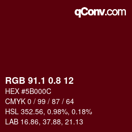 カラーコード: RGB 91.1 0.8 12 | qconv.com