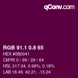 カラーコード: RGB 91.1 0.8 65 | qconv.com