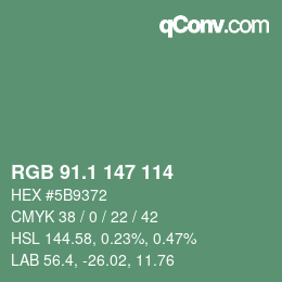カラーコード: RGB 91.1 147 114 | qconv.com