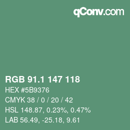 カラーコード: RGB 91.1 147 118 | qconv.com
