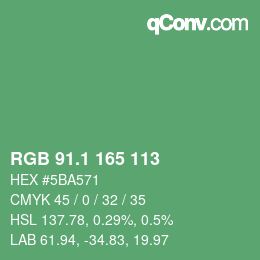 カラーコード: RGB 91.1 165 113 | qconv.com