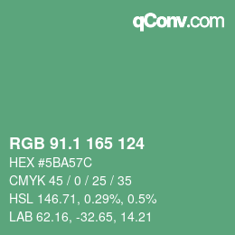 カラーコード: RGB 91.1 165 124 | qconv.com