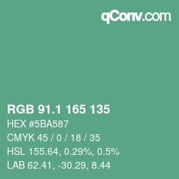 Color code: RGB 91.1 165 135 | qconv.com