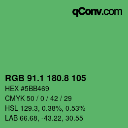 カラーコード: RGB 91.1 180.8 105 | qconv.com