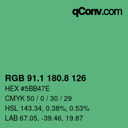 カラーコード: RGB 91.1 180.8 126 | qconv.com
