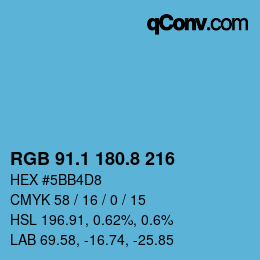 Color code: RGB 91.1 180.8 216 | qconv.com
