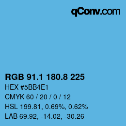 Color code: RGB 91.1 180.8 225 | qconv.com