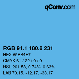 Color code: RGB 91.1 180.8 231 | qconv.com