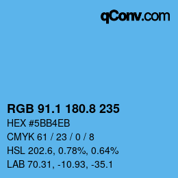 Color code: RGB 91.1 180.8 235 | qconv.com