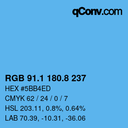 Color code: RGB 91.1 180.8 237 | qconv.com