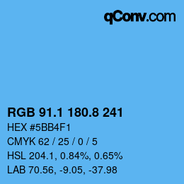 Color code: RGB 91.1 180.8 241 | qconv.com