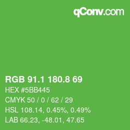 カラーコード: RGB 91.1 180.8 69 | qconv.com