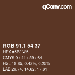 カラーコード: RGB 91.1 54 37 | qconv.com