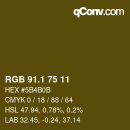 カラーコード: RGB 91.1 75 11 | qconv.com