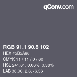 Color code: RGB 91.1 90.8 102 | qconv.com